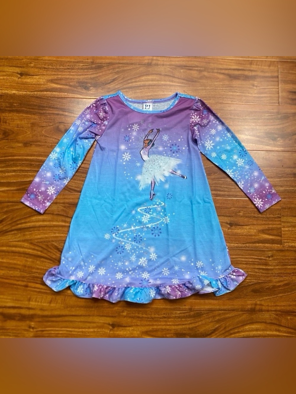 NWT New PJ Place Girls Skater Long Sleeve Pajamas Dress Size XS 4 Loungewear